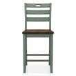 Furniture of America Elda Wood Counter Height Chair in Antique Green (Set of 2)