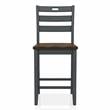 Furniture of America Elda Wood Counter Height Chair in Antique Gray (Set of 2)