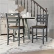Furniture of America Elda Wood Counter Height Chair in Antique Gray (Set of 2)