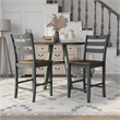 Furniture of America Elda Wood Counter Height Chair in Antique Gray (Set of 2)