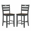 Furniture of America Elda Wood Counter Height Chair in Antique Gray (Set of 2)
