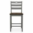 Furniture of America Elda Wood Counter Height Chair in Light Gray (Set of 2)