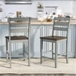 Furniture of America Elda Wood Counter Height Chair in Light Gray (Set of 2)
