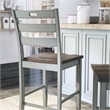 Furniture of America Elda Wood Counter Height Chair in Light Gray (Set of 2)
