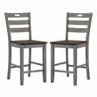 Furniture of America Elda Wood Counter Height Chair in Light Gray (Set of 2)