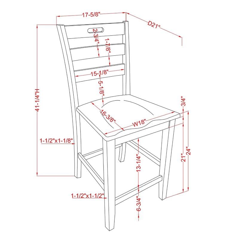 Furniture of America Elda Wood Counter Height Chair in Sea White (Set of 2)