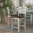 Furniture of America Elda Wood Counter Height Chair in Sea White (Set of 2)