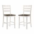 Furniture of America Elda Wood Counter Height Chair in Sea White (Set of 2)