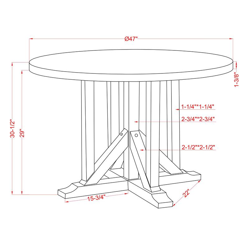 Furniture of America Kadda Farmhouse Wood Round Dining Table in Antique White