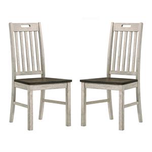 furniture of america kadda wood dining chair in antique white (set of 2)