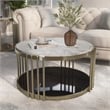 Furniture of America Kual Contemporary Metal 1-Shelf Coffee Table in Brass