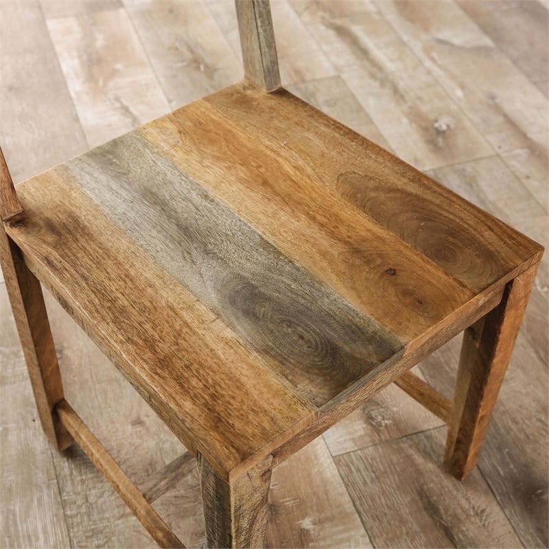 Furniture of America Pluto Solid Wood Dining Chair in Natural Tone (Set of 2)