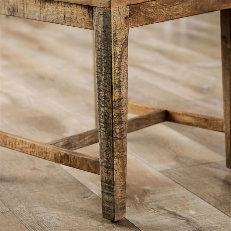 Furniture of America Pluto Solid Wood Dining Chair in Natural Tone (Set of 2)