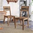 Furniture of America Pluto Solid Wood Dining Chair in Natural Tone (Set of 2)
