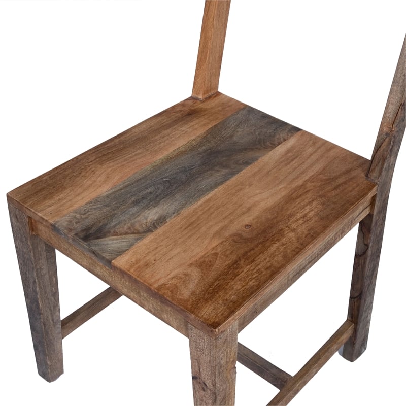 Furniture of America Pluto Solid Wood Dining Chair in Natural Tone (Set of 2)