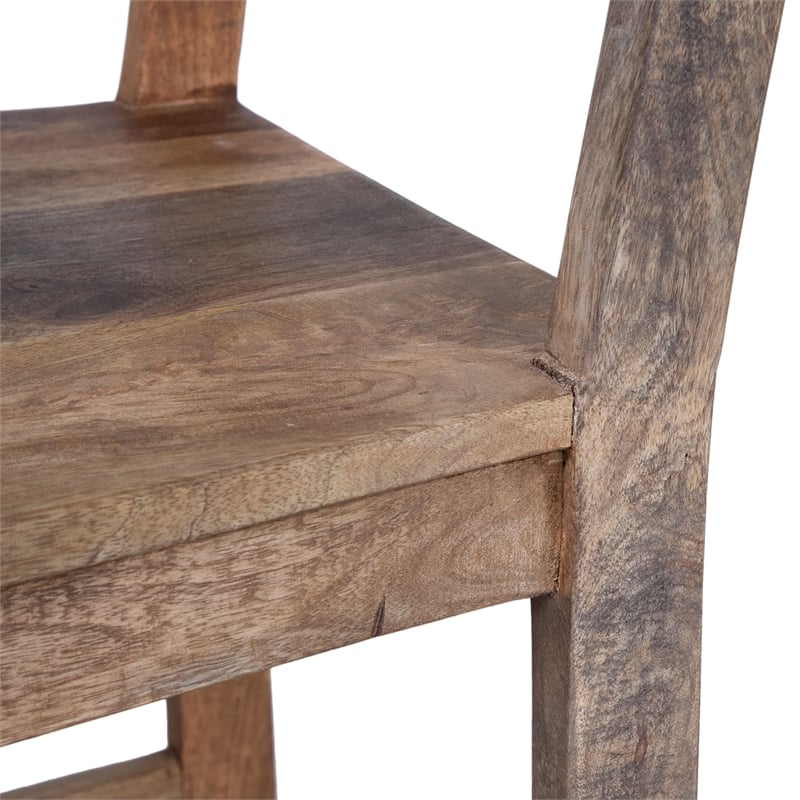 Furniture of America Pluto Solid Wood Dining Chair in Natural Tone (Set of 2)
