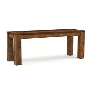 furniture of america pluto rustic solid wood dining bench in natural tone