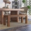 Furniture of America Molla Rustic Solid Wood Short Bench in Natural Tone