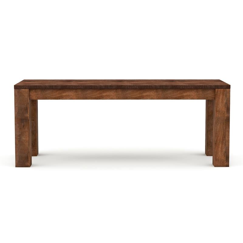 Furniture of America Molla Rustic Solid Wood Short Bench in Natural Tone