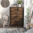 Furniture of America Kodo Rustic Wood 5-Drawer Chest in Walnut