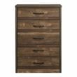 Furniture of America Kodo Rustic Wood 5-Drawer Chest in Walnut