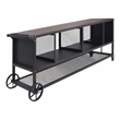 Furniture of America Lelah Industrial Metal Multi-Functional TV Stand in Walnut