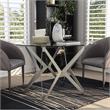 Furniture of America Fedora Modern Metal Round Dining Table in Champagne Gold