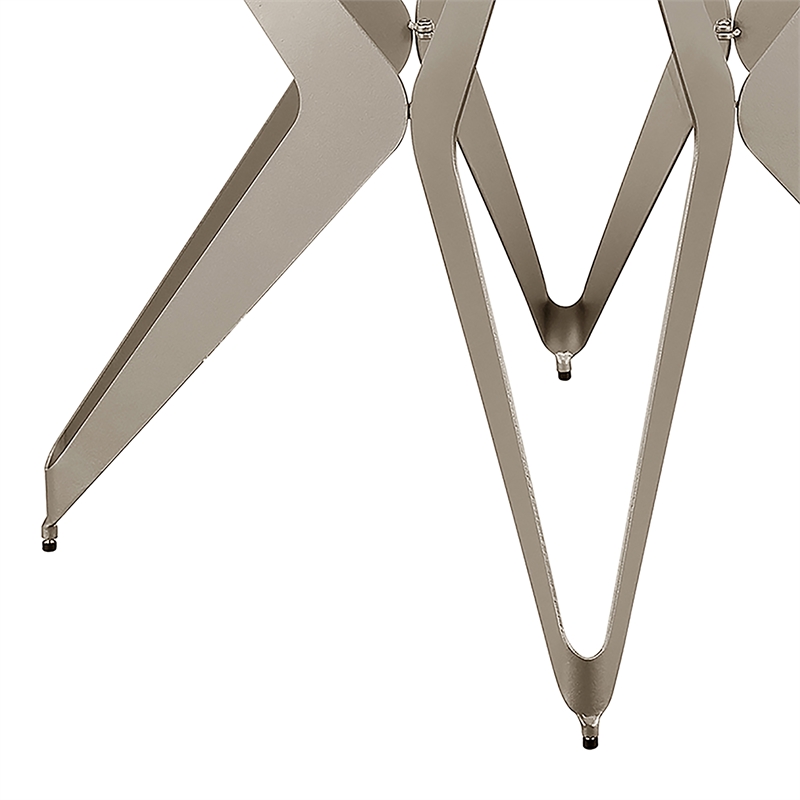 Furniture of America Fedora Modern Metal Round Dining Table in Champagne Gold