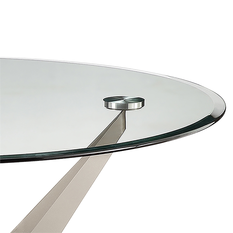 Furniture of America Fedora Modern Metal Round Dining Table in Champagne Gold