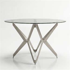 Furniture of America Fedora Modern Metal Round Dining Table in Champagne Gold