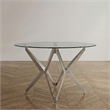 Furniture of America Fedora Modern Metal Round Dining Table in Champagne Gold