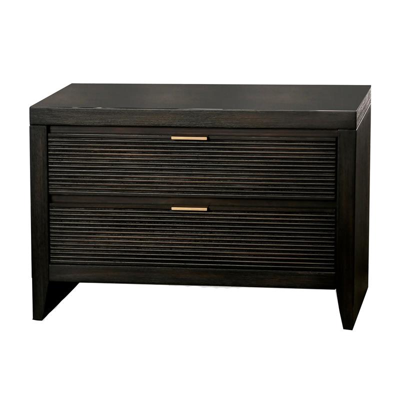 Furniture of America Tezra 3pc Walnut Wood Bedroom Set-King