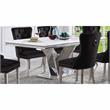 Furniture of America Rosa Glam Metal 7-Piece Dining Table Set in Black
