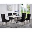 Furniture of America Rosa Glam Metal 7-Piece Dining Table Set in Black