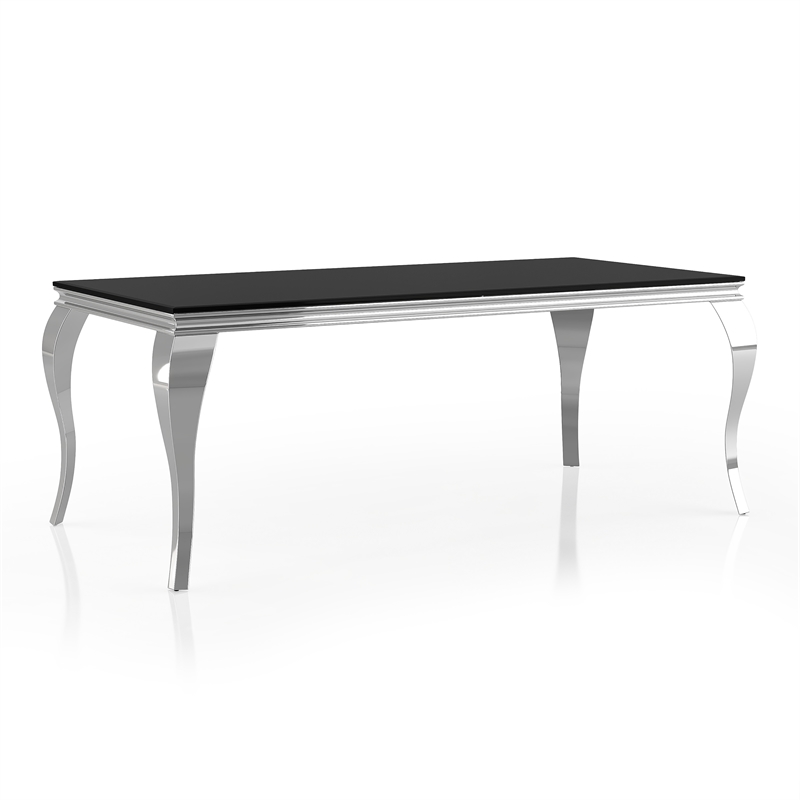 Furniture of America Edi Metal 7-Piece Dining Table Set in Black