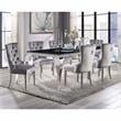 Furniture of America Edi Metal 7-Piece Dining Table Set in Black and Gray