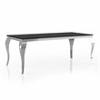 Furniture of America Edi Metal 7-Piece Dining Table Set in Black and Blue