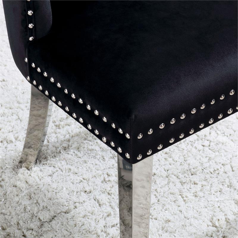 Furniture of America Edi Metal 7-Piece Dining Table Set in White and Black