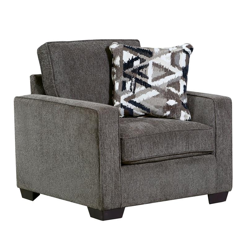 Furniture of America Mufee Transitional Fabric Upholstered Chair in Gray