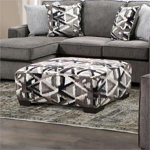 Furniture of America Mufee Fabric Upholstered Ottoman in Multi-Color