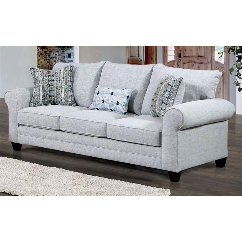 Furniture of America Graw Transitional Fabric 2-Piece Sofa Set in Gray