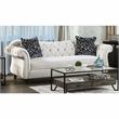 Furniture of America Luo Glam Fabric Tufted 2-Piece Sofa Set in White