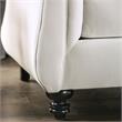 Furniture of America Luo Glam Fabric Tufted Loveseat with Pillow in White