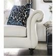 Furniture of America Luo Glam Fabric Tufted Sofa with Pillow in White