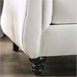 Furniture of America Luo Glam Fabric Tufted Sofa with Pillow in White