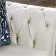 Furniture of America Luo Glam Fabric Tufted Sofa with Pillow in White