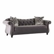 Furniture of America Luo Glam Fabric Tufted 2-Piece Sofa Set in Gray