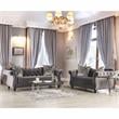 Furniture of America Luo Glam Fabric Tufted 2-Piece Sofa Set in Gray