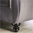Furniture of America Luo Glam Fabric Tufted Loveseat with Pillow in Gray