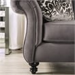 Furniture of America Luo Glam Fabric Tufted Sofa with Pillow in Gray